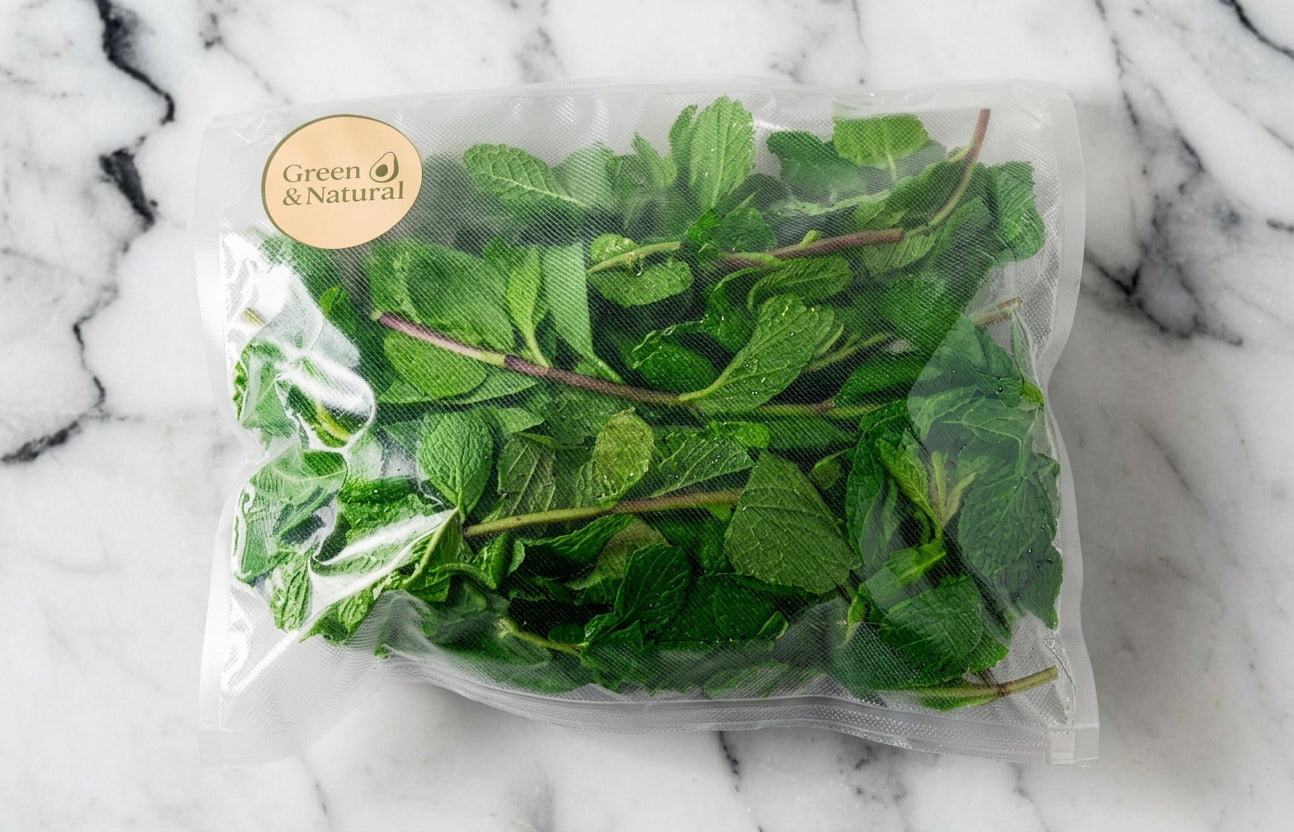 Menta lavada y lista para usar